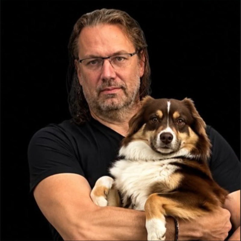 Bernd Kuhlen with his dog